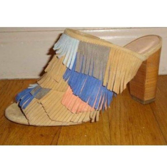 CHARLOTTE STONE Morley Suede Fringe Sandals Shoes - Picture 8 of 12